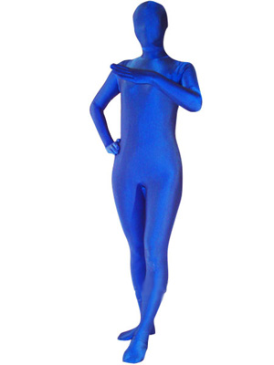 Unicolor Blue Lycra Spandex Zentai Suit [20126]